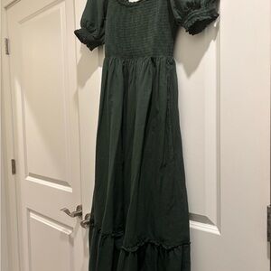 Hill House Dark Green Maxi Dress